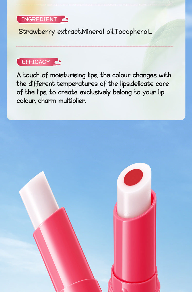 Fruit Filled Temperature Changing Lip Balm SADOER Hydrating Moisturizing Temperature Changing Lip Balm for Foreign Trade