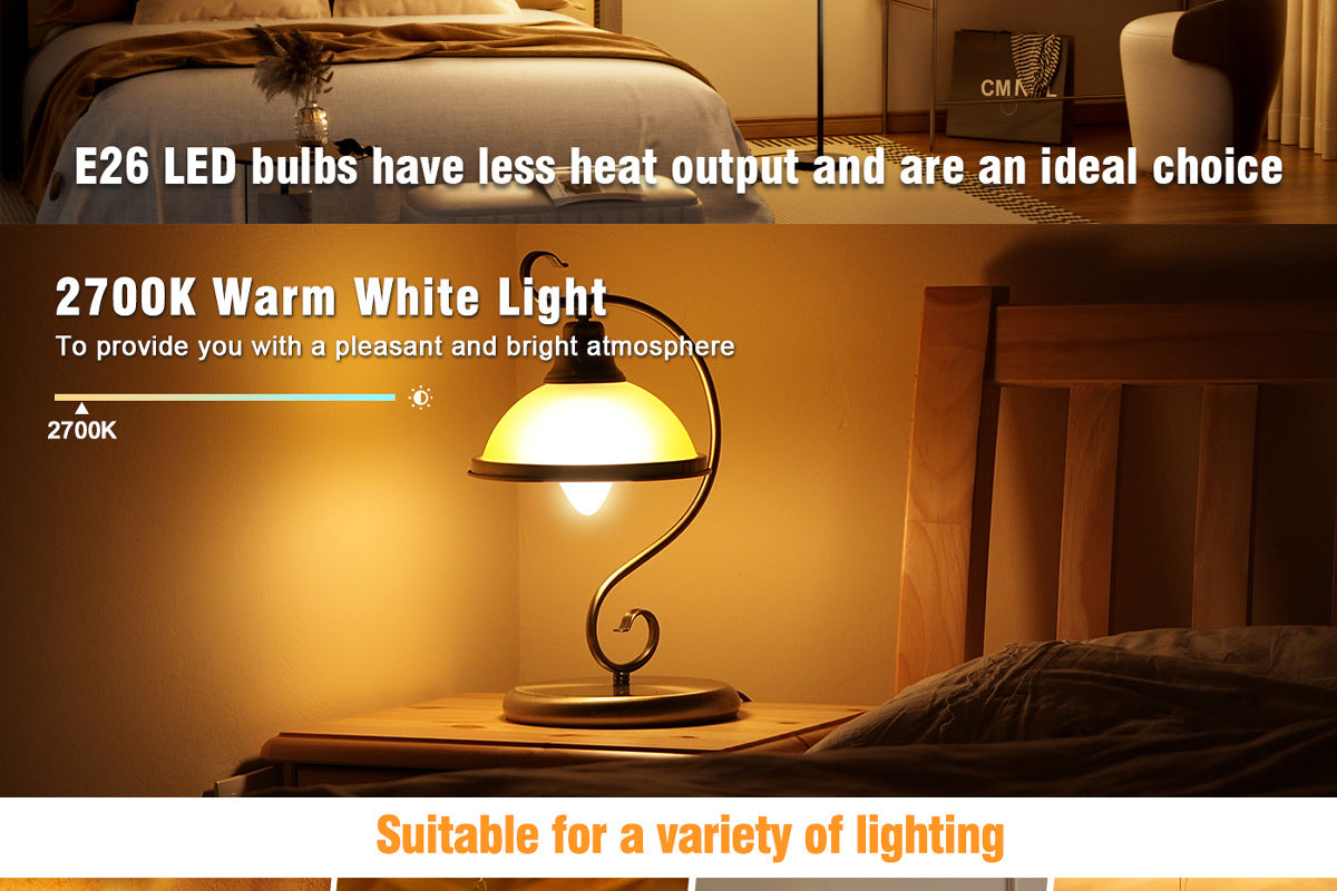 B11Glass Bubble LED Incandescent Bulb E26Edison Retro Light Bulb Replacement2W4W6W Incandescent Bulb