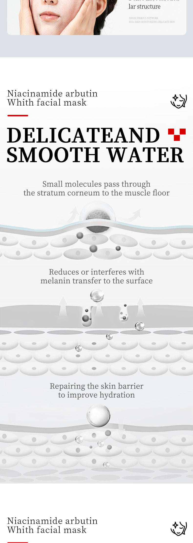 Whitening Face Mask25g SADOER Niacinamide Arbutin Hydrating Moisturizing Tablets  Wholesale