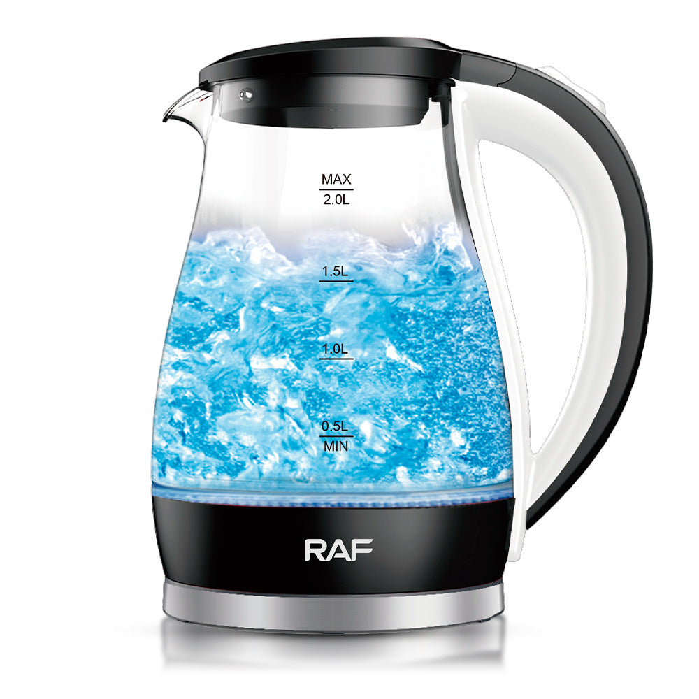 RAF European Standard Visible High Borosilicate Glass Kettle Automatic Power-off Electric Kettle High Power2L