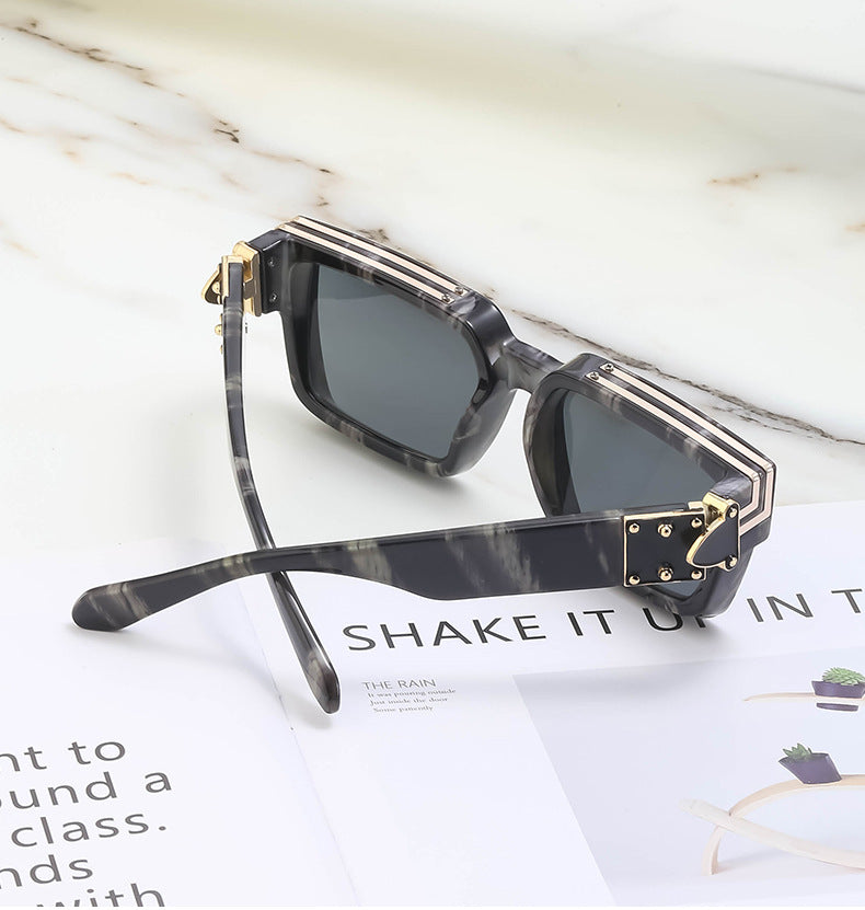 0k Billionaire Style Sunglasses Men Fashion Internet Celebrity Sunglasses Women High-end Glasses Square Frame Sunglasses