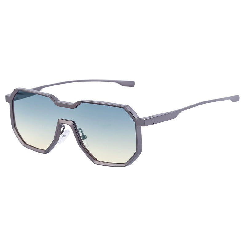 Irregular Steampunk Style Sunglasses European and American Metal Full Frame Integrated Sunglasses for Men Driving Glasses Wholesale