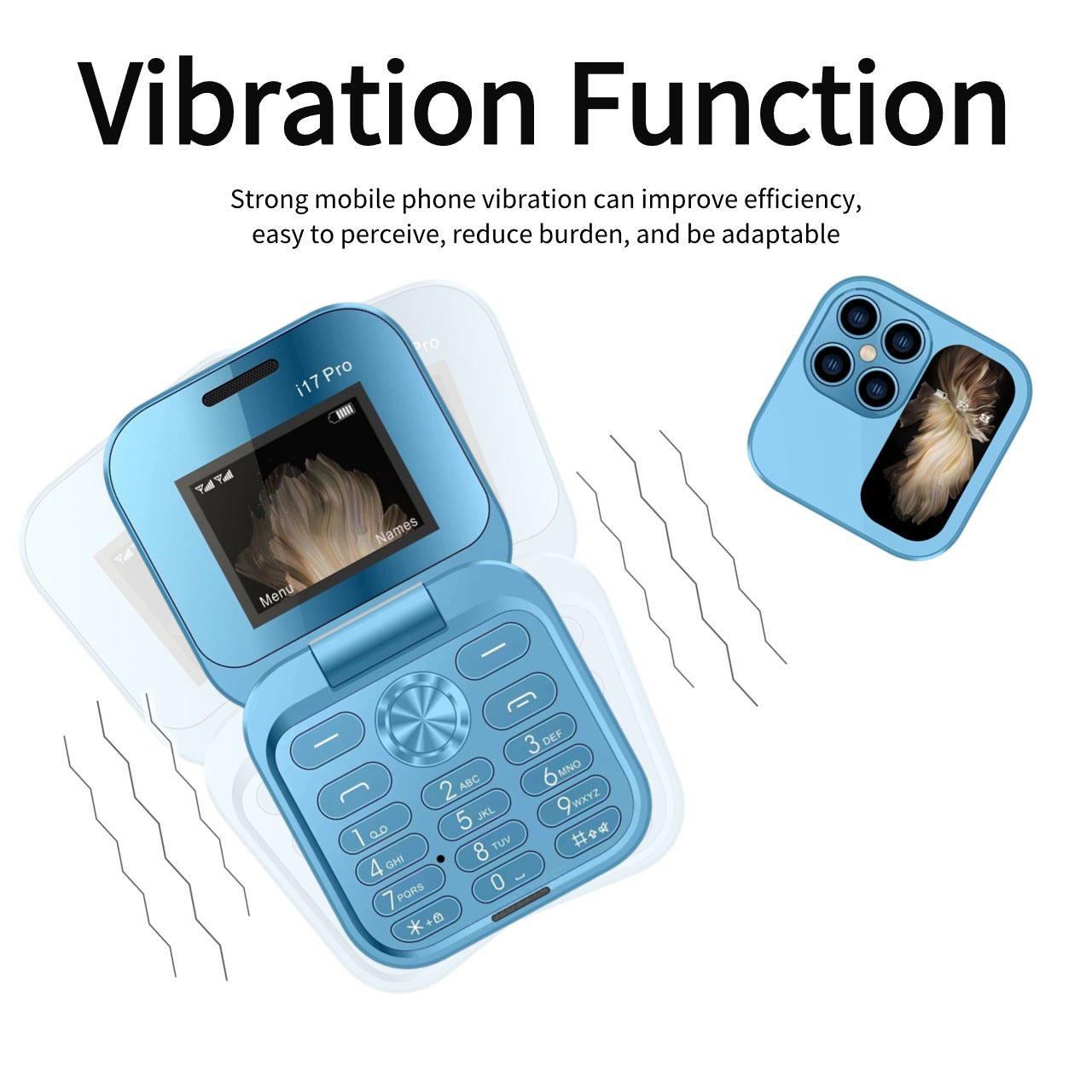 Hot Selling Exquisite Appearance Mini Folding Feature Phone Flip Cover Elderly Button Phone Pocket Phone