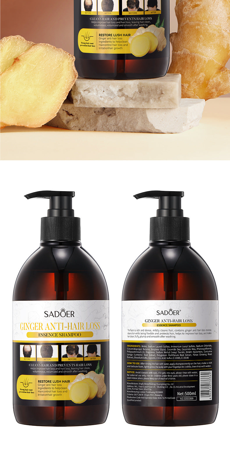 Ginger Anti-Hair Loss Shampoo500ml SADOER Plant Shampoo  Wholesale