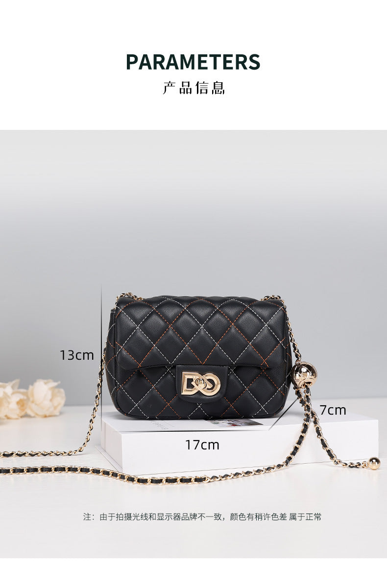 Original Design Quilted Chain Crossbody Bag for Women, Elegant Chanel Style Single Shoulder Bag, Versatile Crossbody Luxury Women's Bag