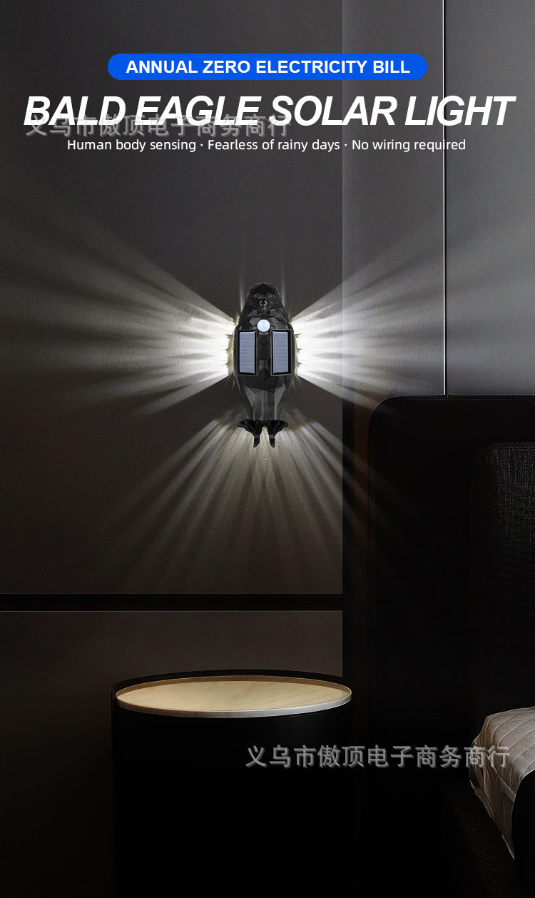 Outdoor Solar Light Owl Eagle Night Light Wall Decoration Light Human Body Sensing Garden Landscape Light Street Light
