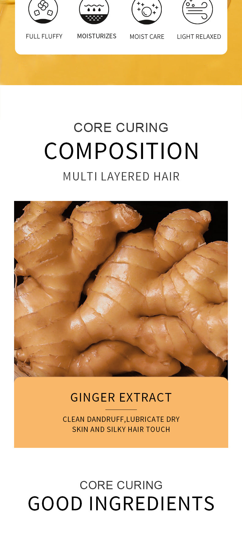Ginger Hair Treatment Solution30ml SADOER Moisturizing and Hydrating Hair Care  Foreign Trade Live Wholesale