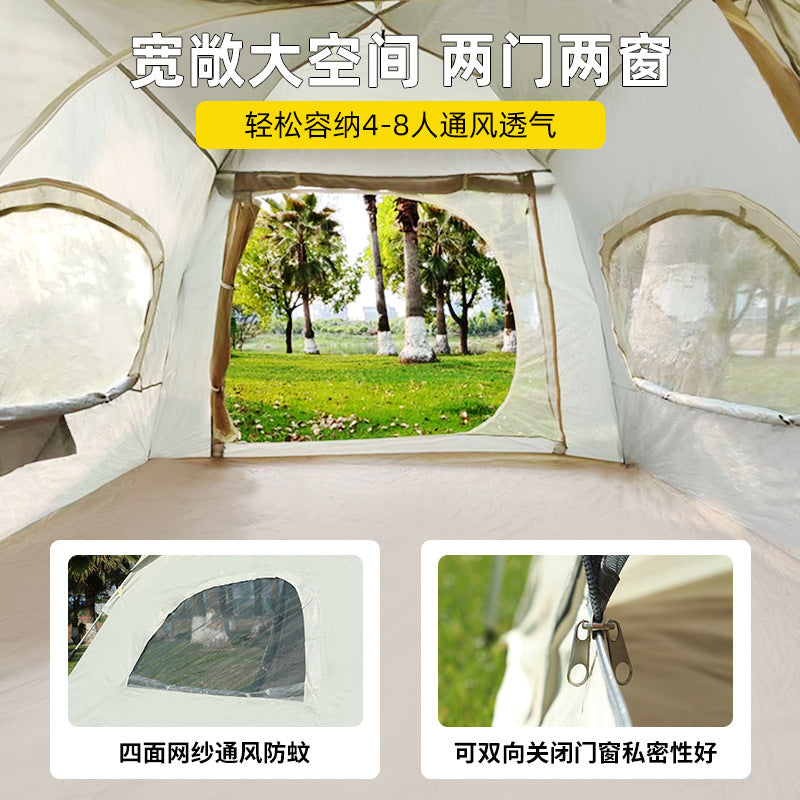 Canopy Tent 2-in-1 Outdoor Camping Waterproof Fabric Full Set Thickened Silver Sunproof Rainproof Four Seasons Tent