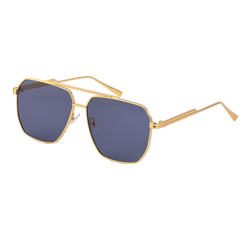 Men's Retro Double Bridge Sunglasses shades Europe and America ins Large Frame Sunglasses for Men Trendy Outdoor Cycling Glasses Wholesale