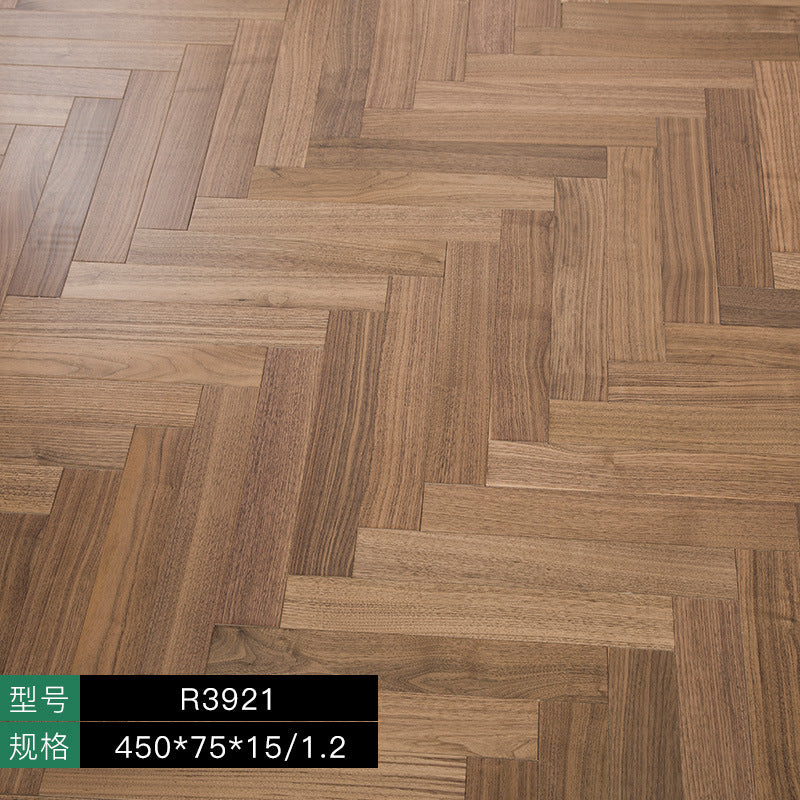 Herringbone Parquet Elm Rosewood Ebony Teak Rosewood Black Walnut Multi-layer Solid Wood Composite Flooring