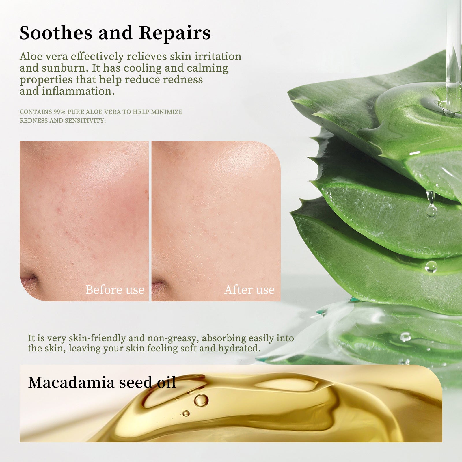 SHELOVES Aloe Vera Rejuvenating Soothing Stick After Sun Redness Sensitive Skin Repair Hydrating Moisturizing Gel Cream