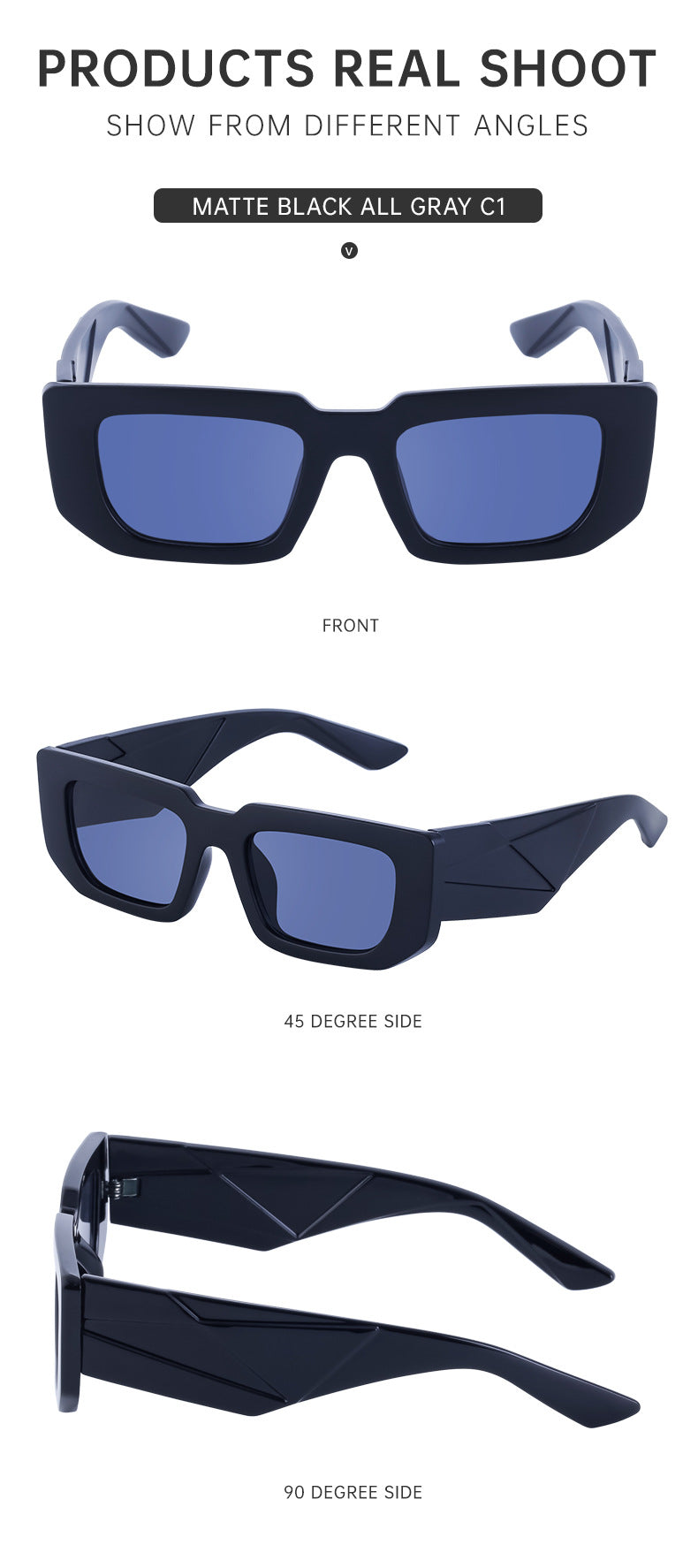 Fashion Small Frame Sunglasses for Women Trendy European and American Wide Leg Square Frame Sunglasses High-end Wholesale sunglasses