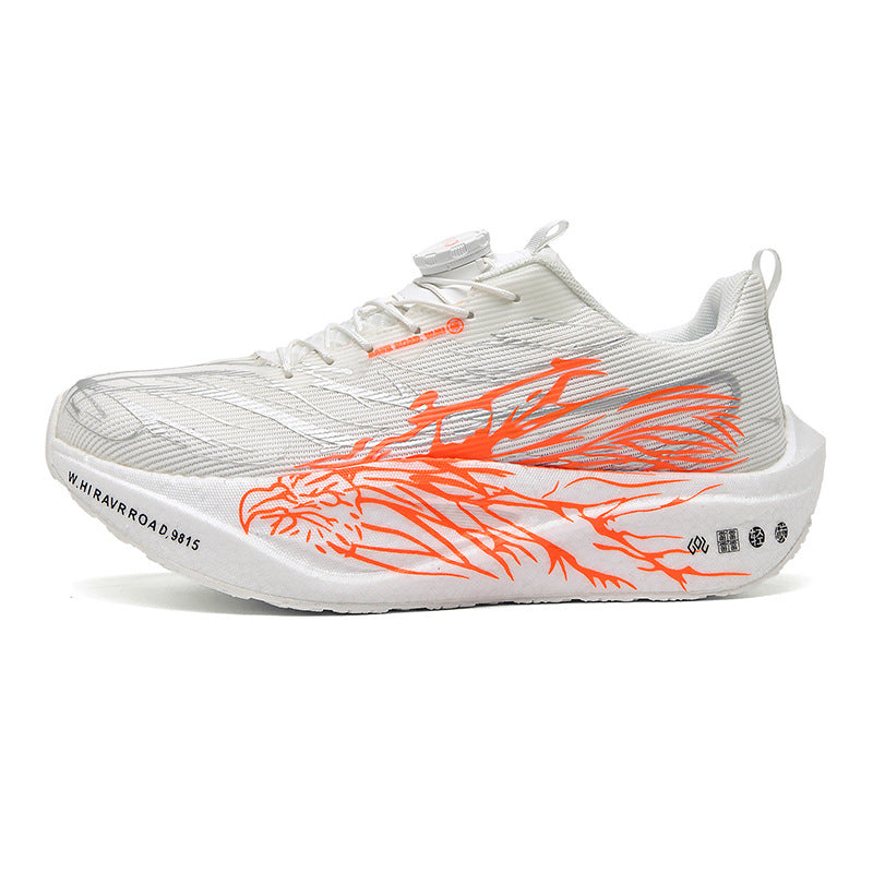 Casual Luminous Double Mesh Thickened Rotating Buckle Sports Shoes Parent-Child Real Carbon Plate Soft Sole Rebound Lightweight Comfortable Running Shoes