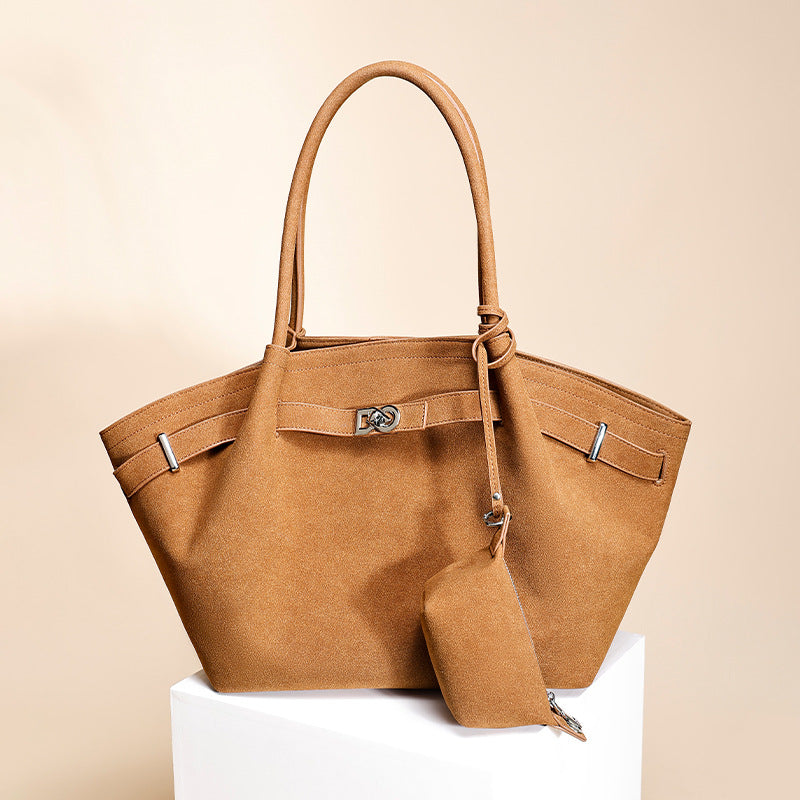 European and American Fashion High-End Handheld Tote Bag for Women New Versatile Trendy Pleated Stylish Single Shoulder Crossbody Bag