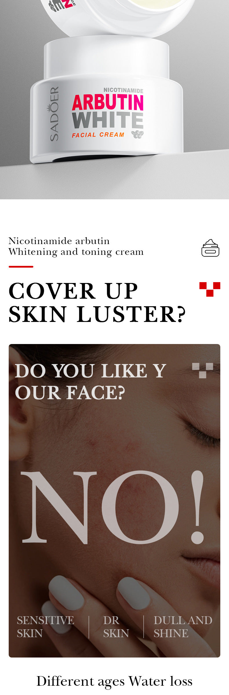 Niacinamide Arbutin Set SADOER Whitening, hydrating, and moisturizing skincare products  wholesale