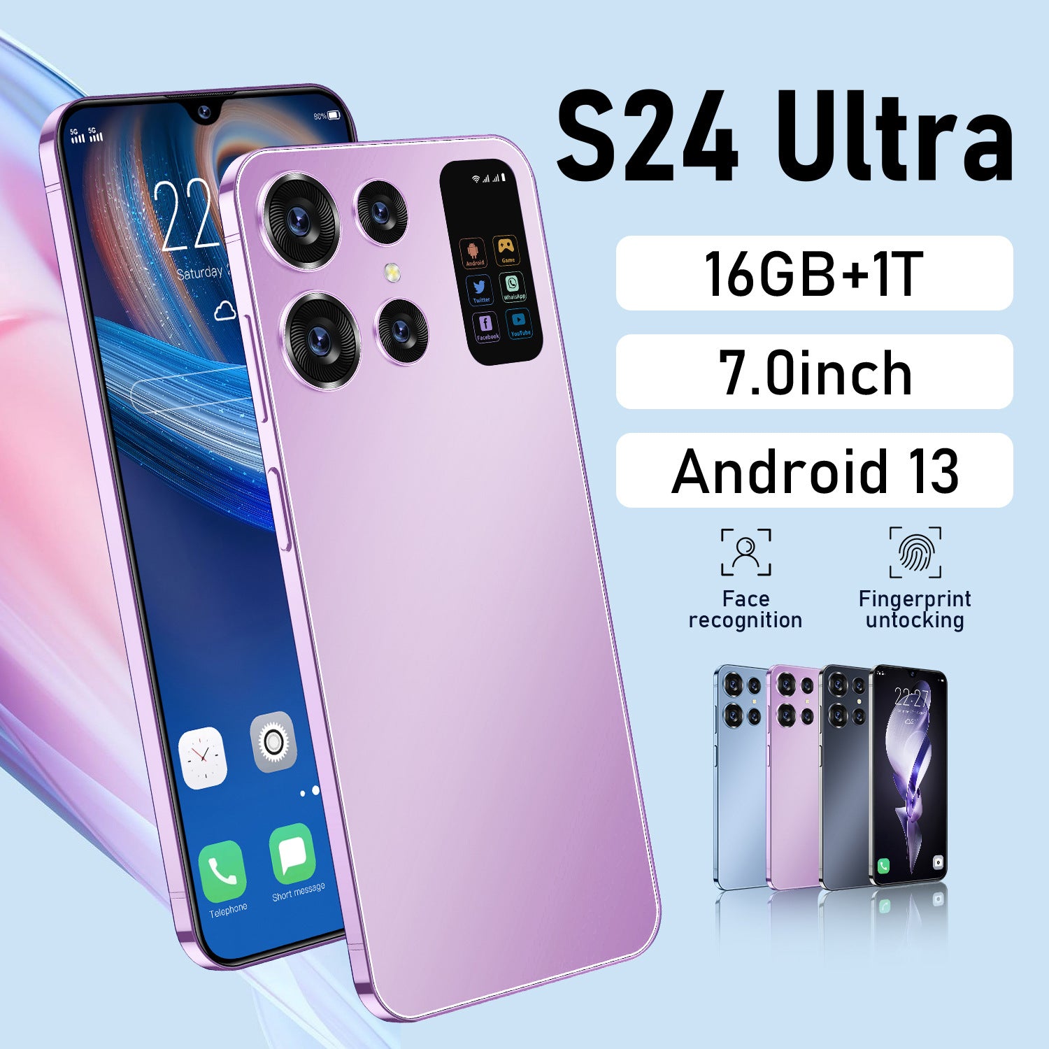 Android Smartphone S24 Ultra True Perforated Screen16+1T Overseas Version In Stock Wholesale(Popular)