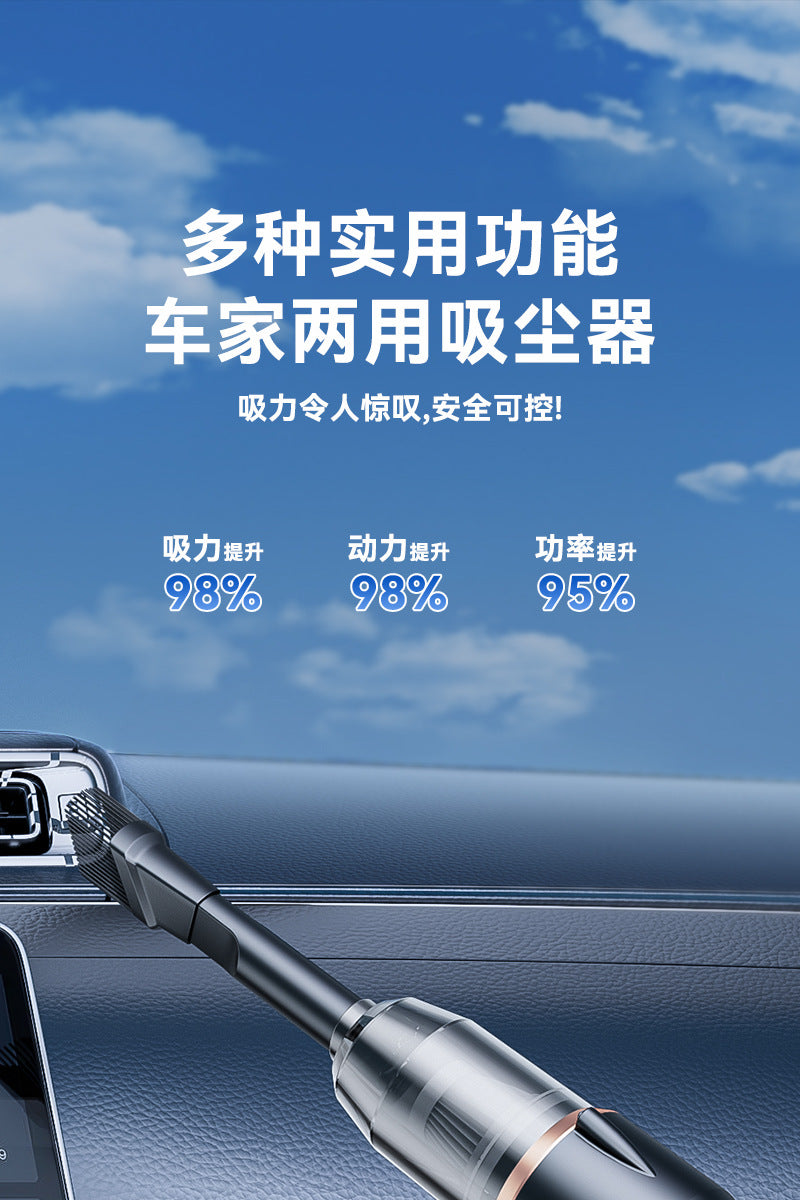 Car Wireless Charging Vacuum Cleaner High Power Dust Blower Handheld Small Car Household Strong Suction Vacuum Cleaner