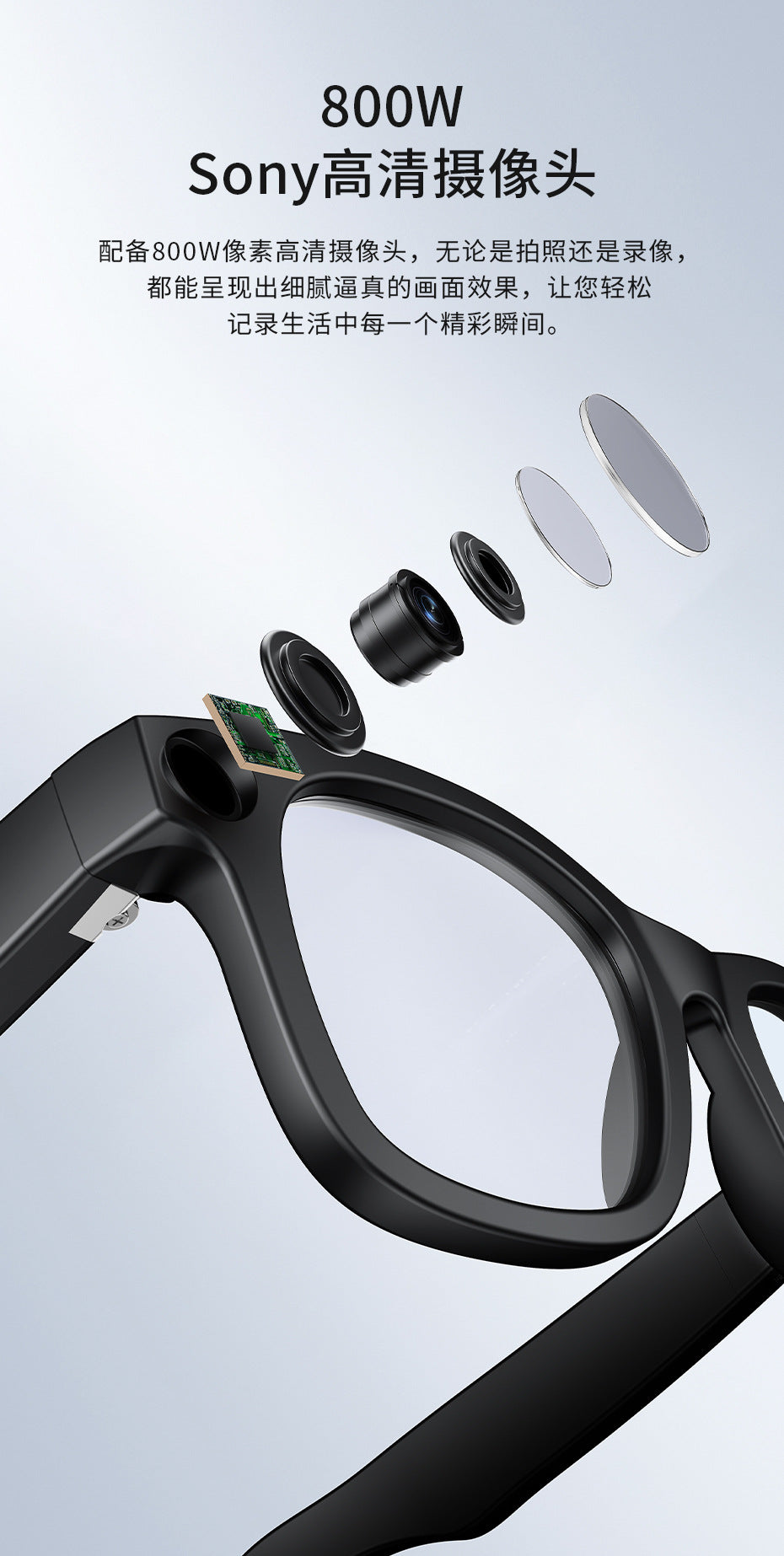 2025New AI Smart Shooting Glasses HD Anti-Shake Sunglasses ai Identification ai Simultaneous Translation Glasses for Men