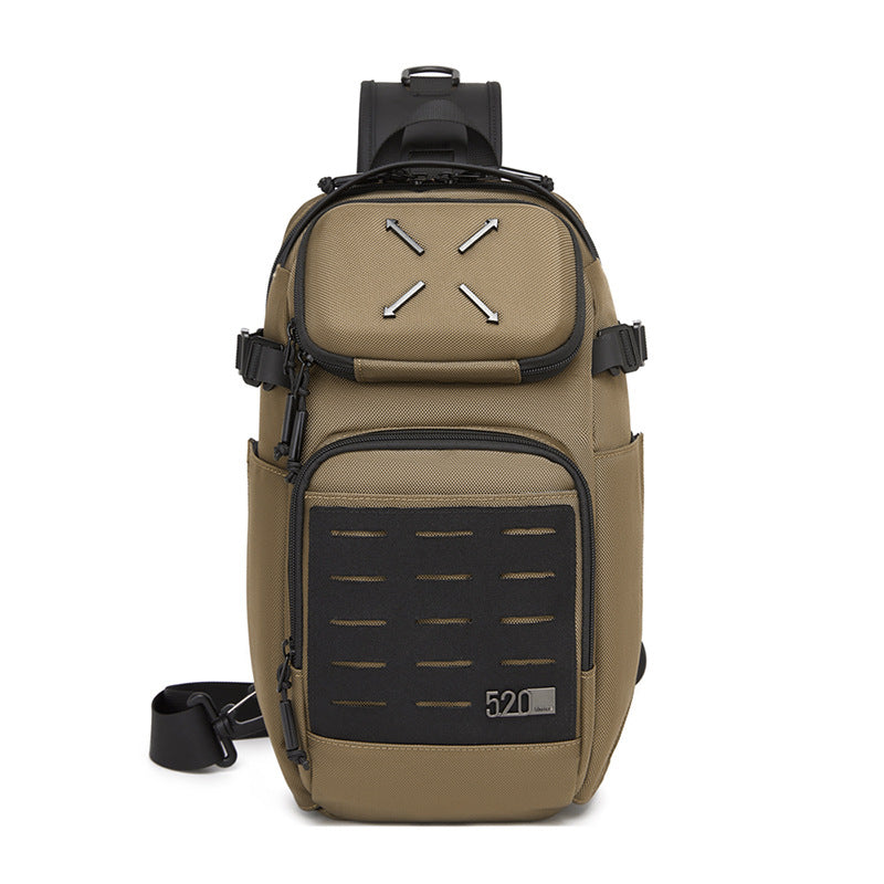 ozuko Men's Chest Bag Crossbody Bag High-end Waterproof Large Capacity Trendy Men's Shoulder Bag Commuting Portable Bag