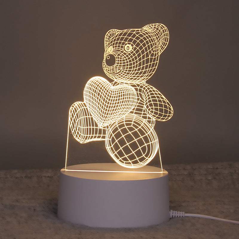 3D Night Light Acrylic Colorful Touch Remote Control Atmosphere Light Wholesale Dropshipping Creative Small Gift Factory