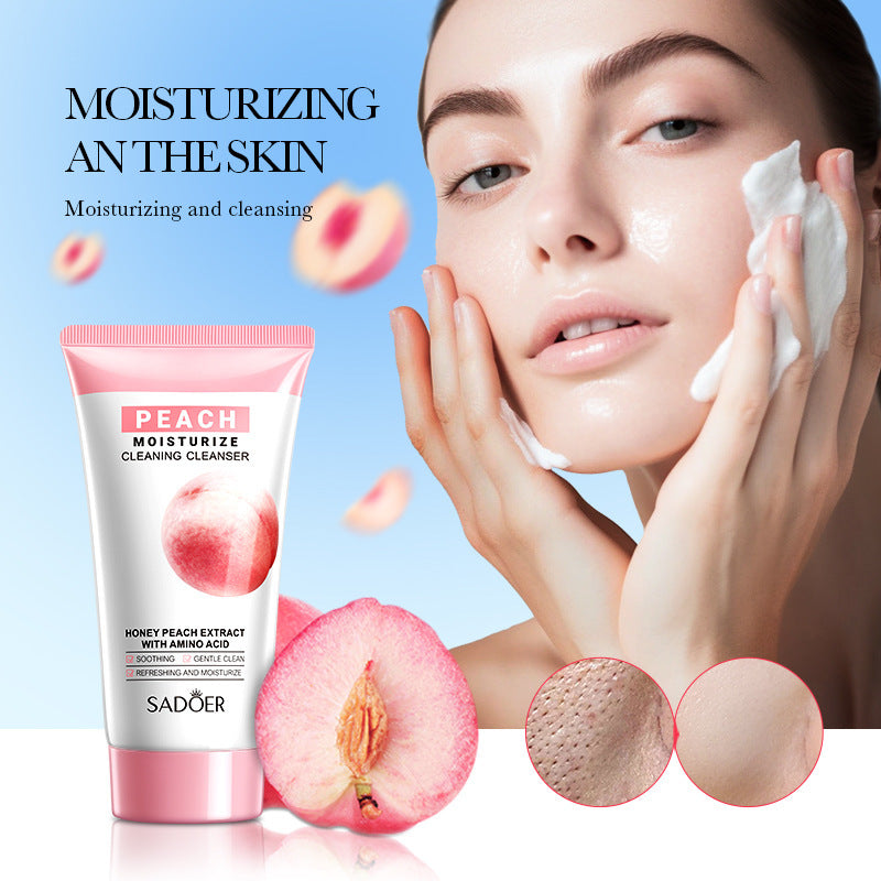 Facial Cleanser150g SADOER Green Tea Cleansing Peach Moisturizing Cleanser  Wholesale