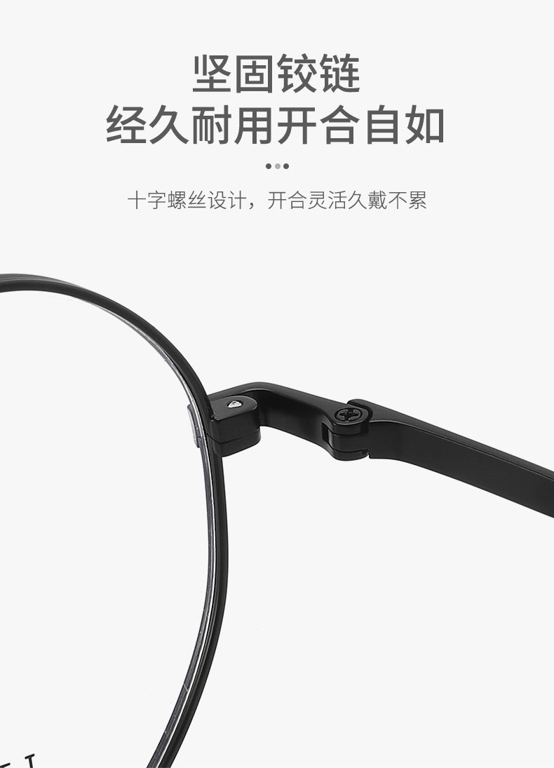 New Fashion Pure Titanium Retro Glasses Frame Round Frame Glasses Unisex Metal Frame Exquisite