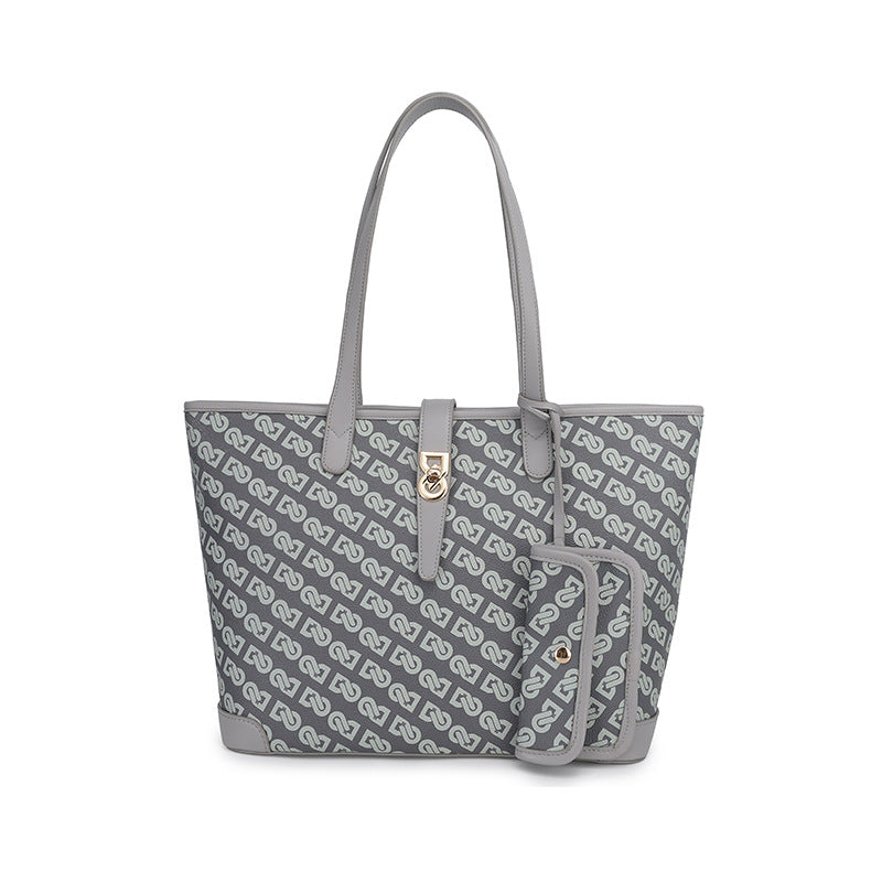 Original Design Retro Print Tote Bag for Work Commute Large Capacity Shoulder Bag Niche Versatile Fashion Handbag