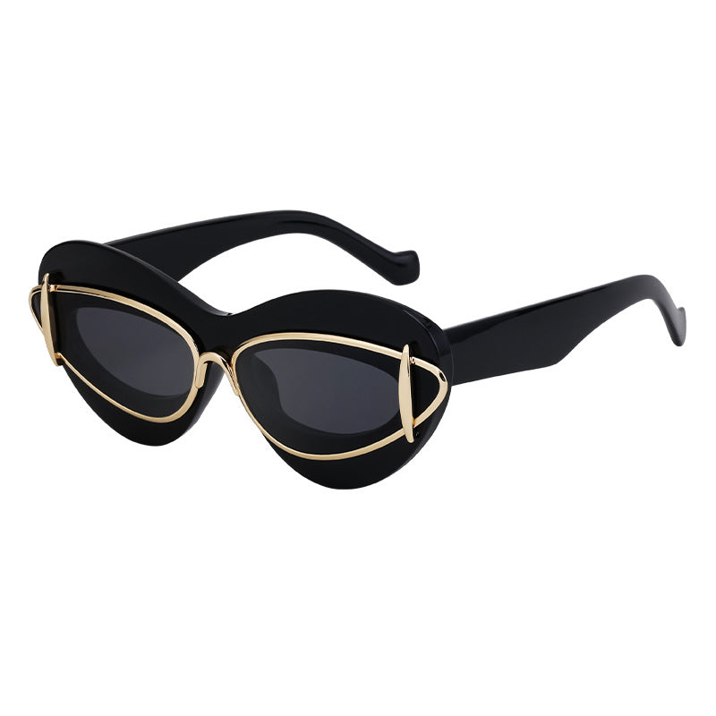 New European and American Fashion Cat Eye Sunglasses for Women Driving, Same Style as Internet Celebrities Y2K Trendy Small Frame Sunglasses sunglas