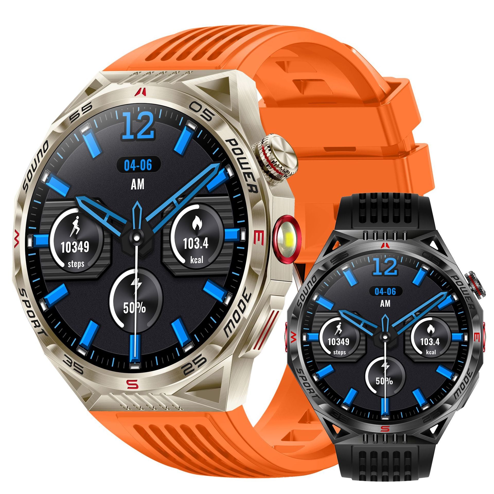 HT28Smart Watch Bluetooth Call True Heart Rate Step Sleep Breathing Training Deep Waterproof Flashlight Sports