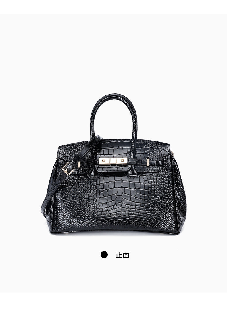 European and American New Style Platinum Bag Women Genuine Leather Handbag Fashion Women's Bag Crossbody Bag Niche Versatile Shoulder Bag Large Capacity