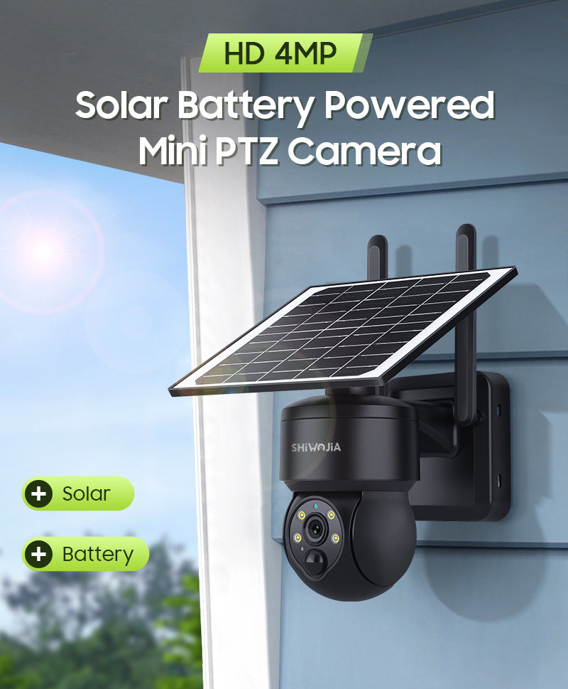 4G Solar HD400Megapixel outdoor courtyard surveillance camera with infrared night vision PIR Detection