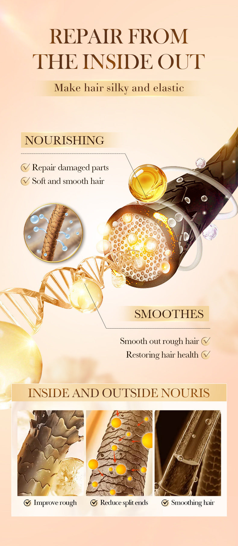 Rice Puree Hair Care Essential Oil70ml BIOAOUA Smooth Repair Conditioner  Wholesale