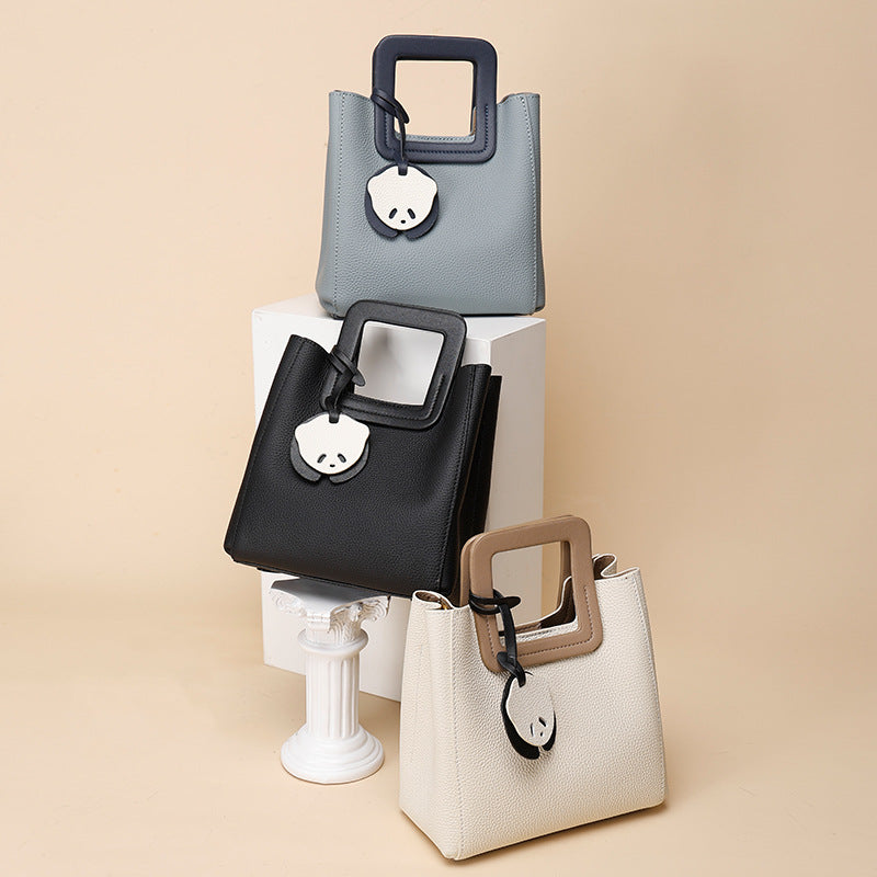 Light Luxury French Style Handheld Small Square Bag for Women, Versatile Shoulder Bag with Small Pendant, Commuter Tote Bag