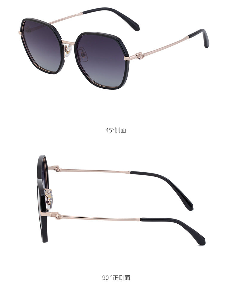 2025New European and American Fashion Square Frame Polarized Sunglasses for Women, Trendy Street Style, Sun Protection Sunglasses for Women Wholesale