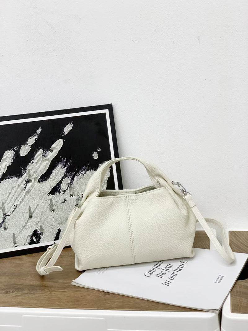 Unique Handbag2025New Handheld Cloud Genuine Leather Women's Bag Vintage Wrinkled Dumpling Bag Versatile Crossbody Bag
