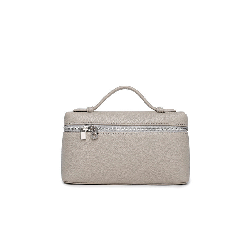 GIgi Same Style Women's Bag Niche Elegant Handheld Lunch Box Bag Women Simple Top Layer Cowhide Single Shoulder Crossbody Small Bag