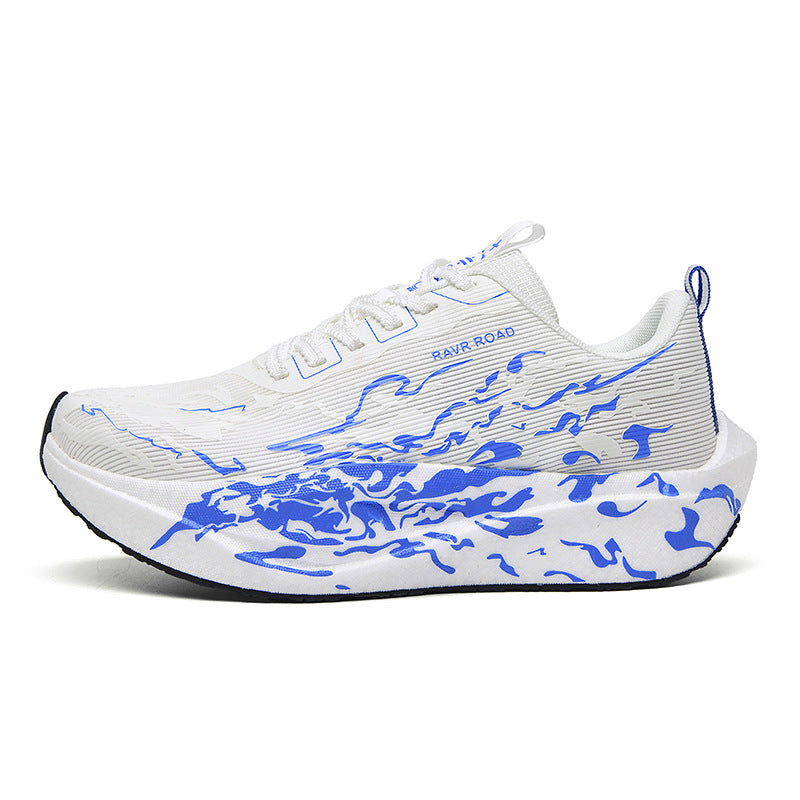 Autumn New Fashion Casual Double Mesh Thickened Sports Shoes with Real Carbon Plate High Elasticity Cushioning Marathon Lightweight Running Shoes