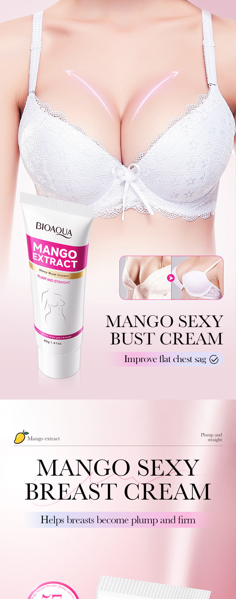 Mango Breast Enhancement Cream40g BIOAOUA Breast Firming and Plumping Massage Care  Wholesale