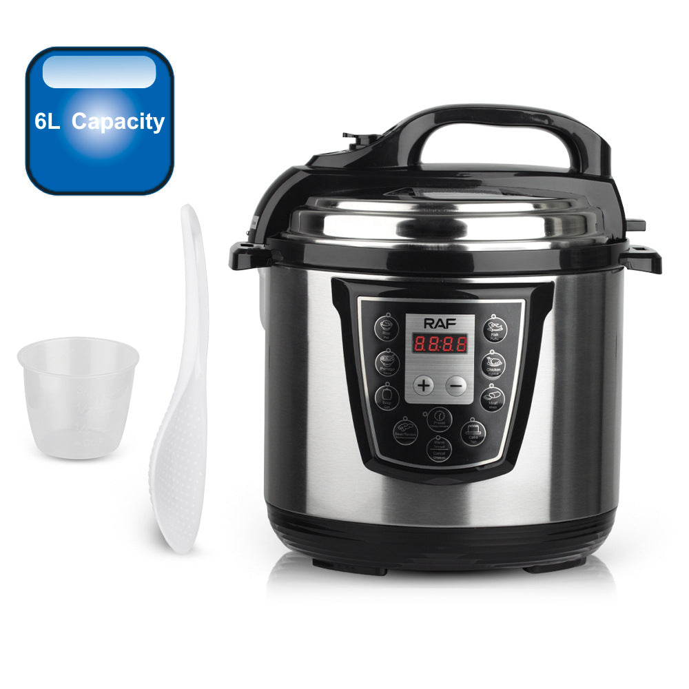 Electric Pressure Cooker Household Multi-Functional Rice Cooking Stewing Soup Open Lid Sauce Collection Can Reserve Rice Cooker Pressure Cooker6L