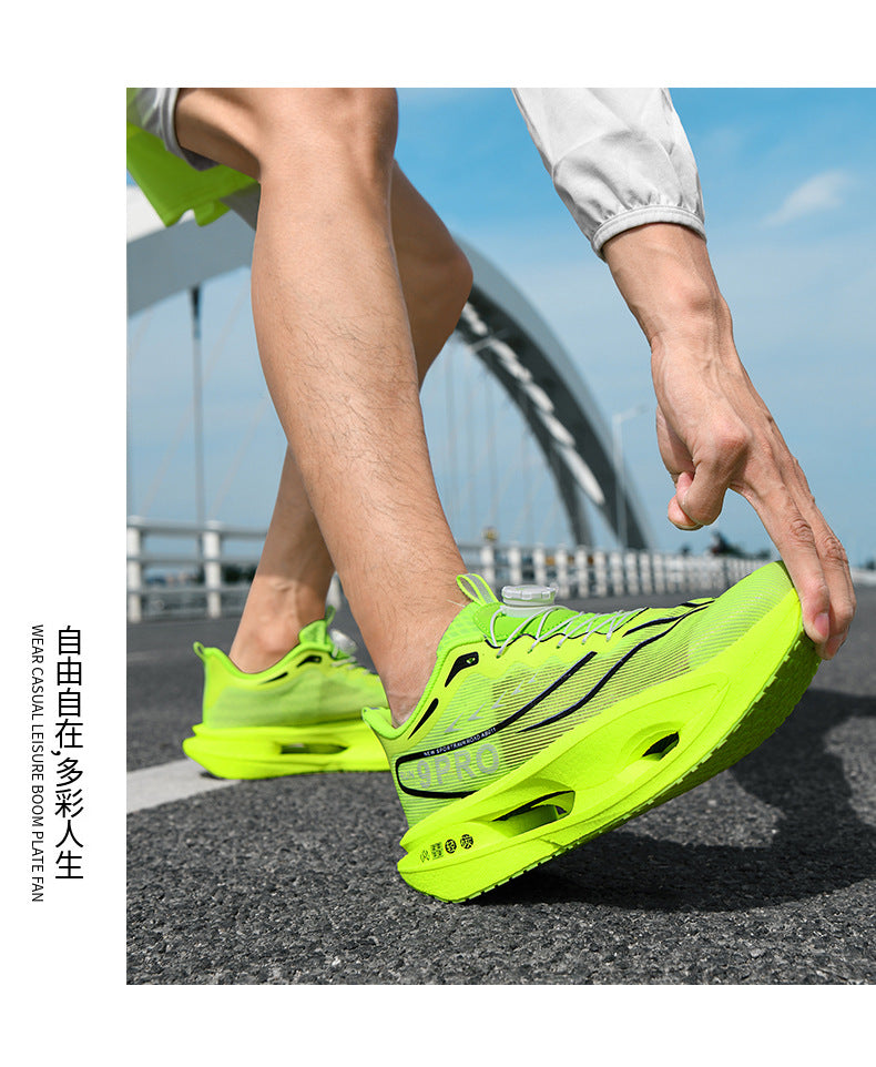 Red Rabbit9PRO Summer Breathable Jacquard Lightweight Sports Shoes with Rotating Buckle Casual Shoes Popcorn Carbon Plate Hollow Running Shoes