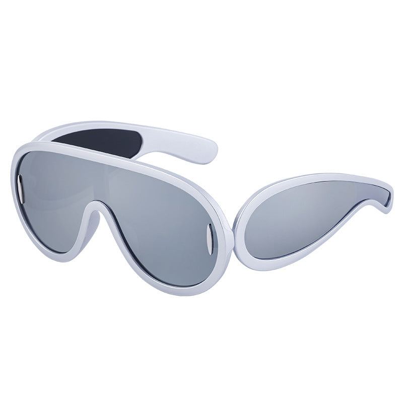 INS One-piece Large Frame Sunglasses for Women, European and American Fashion Sports Cycling Sunglasses, Windproof Glasses Wholesale