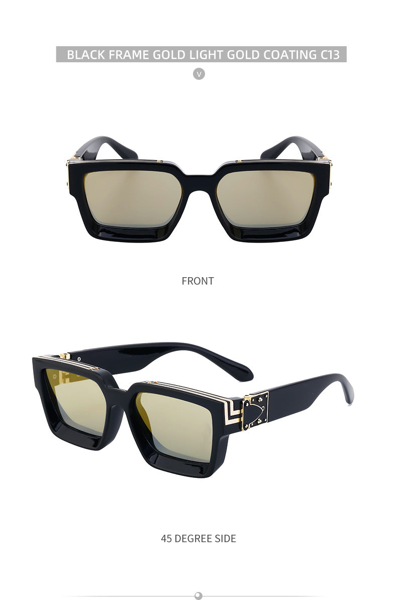 0k Billionaire Style Sunglasses Men Fashion Internet Celebrity Sunglasses Women High-end Glasses Square Frame Sunglasses
