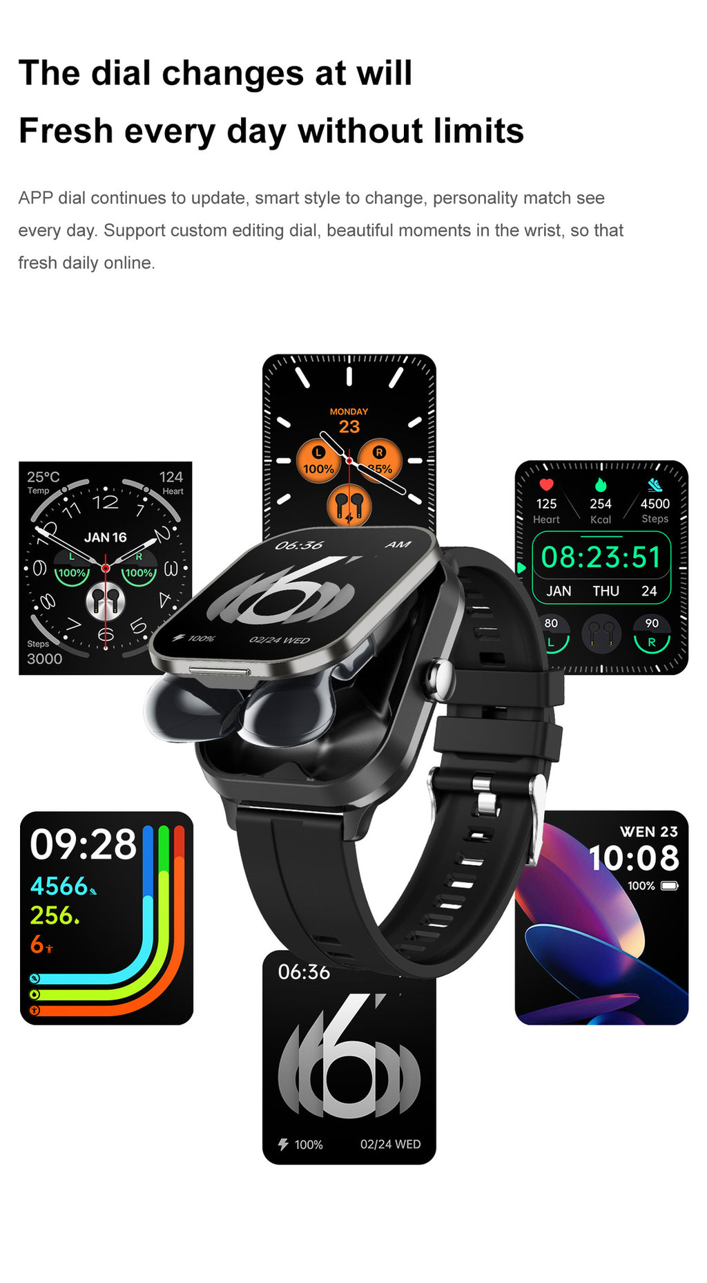 D8 Pro Smart Watch Bluetooth Call True Heart Rate Step Sleep Monitoring Hidden Bluetooth Earphone Sports