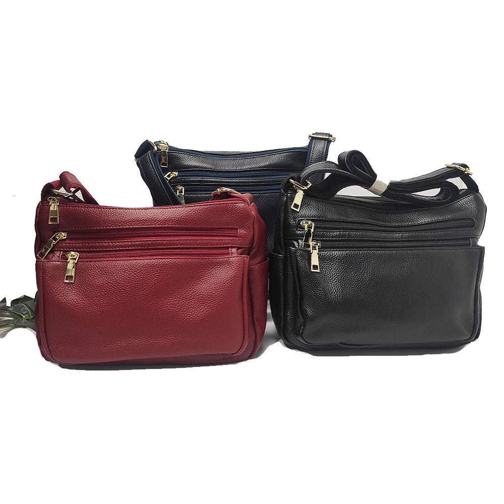 Mom's Handbag for Women2025New Genuine Leather Crossbody Bag Large Capacity Luxury Top Layer Cowhide Versatile for Middle-aged