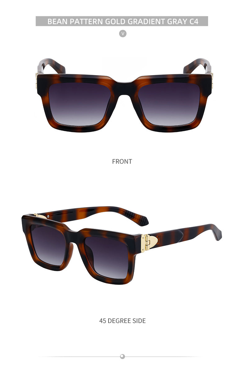 2025 New European and American Style Square Frame Sunglasses for Men High-end Feel 0k Rich Man Sunglasses Men Trendy sunglasses