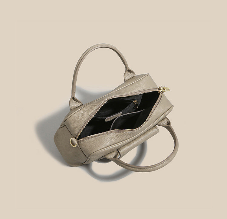 Guangzhou Luggage2025New Top Layer Handheld Cowhide Boston Bag Large Capacity High-end Handbag Crossbody Genuine Leather