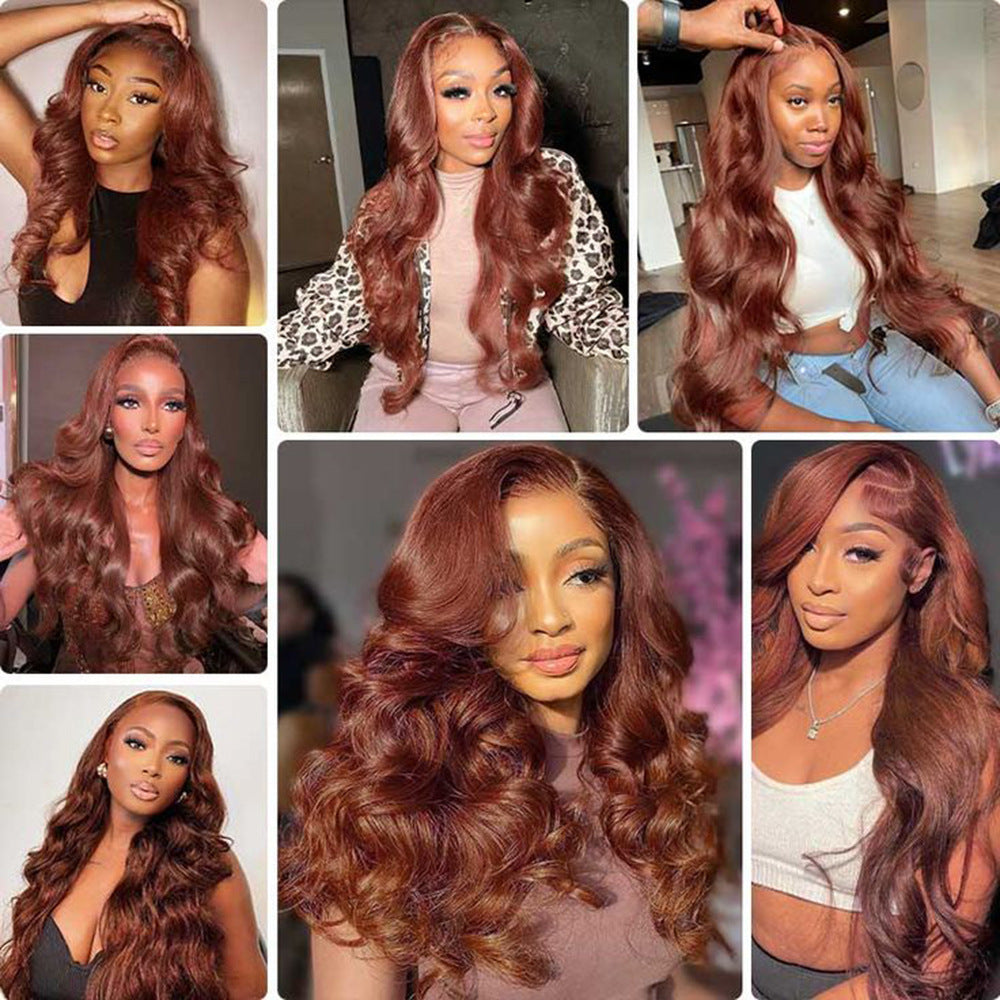 13*4Large Area Lace Hand-Crocheted European and American Fashion Women's Long Curly Wig Synthetic Long Curly Hair Wholesale