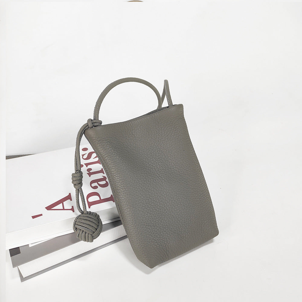 Mini Genuine Leather Phone Bag for Women togo Top Grain Leather Small Square Bag2025New Fashion Simple Versatile Crossbody Bag