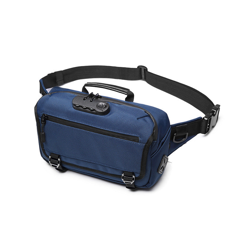 ozuko Multifunctional Waist Bag Men's Anti-Theft Chest Bag Large Capacity Trendy Crossbody Bag Sports Outdoor Shoulder Bag