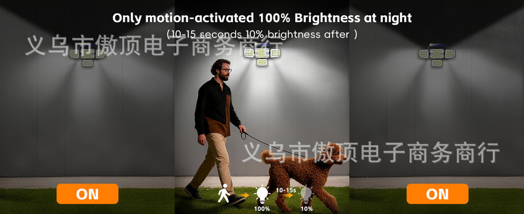 Solar Wall Light Four-Head Upgraded Dual-Sensor Rotating Outdoor Street Light Human-Sensor Garden Light